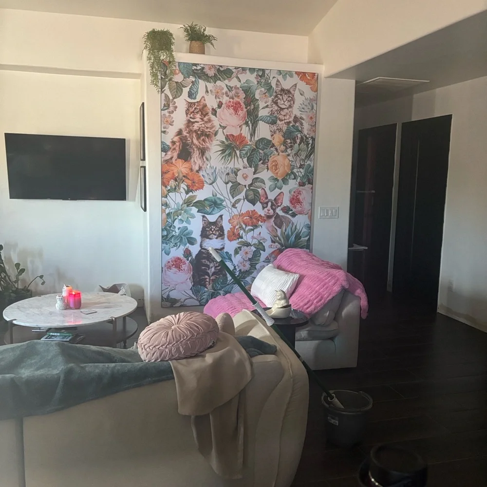Charming Cat and Floral big wall decor